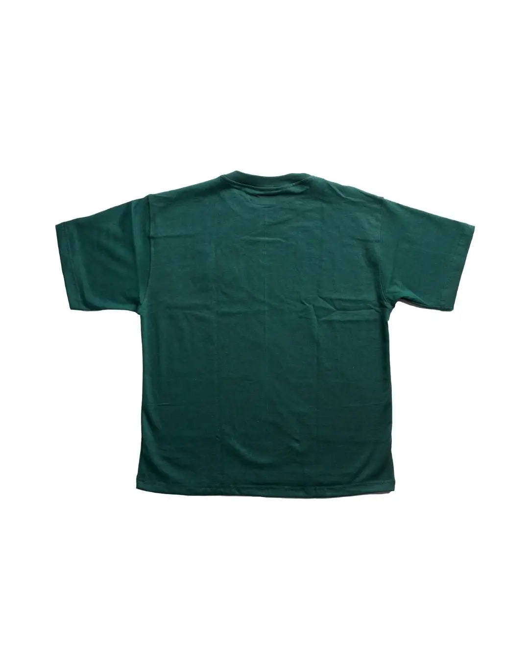 Back of Green core t-shirt on a white background